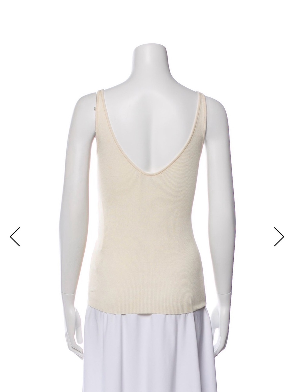 CO Cream Ribbed Scoop Neck Silk Tank Top - Picture 2 of 6